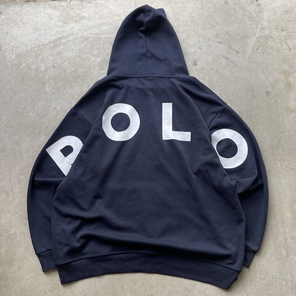 Polo Ralph Lauren Hoodie Big Letter Spellout Mens XXL Navy Logo Big Pony